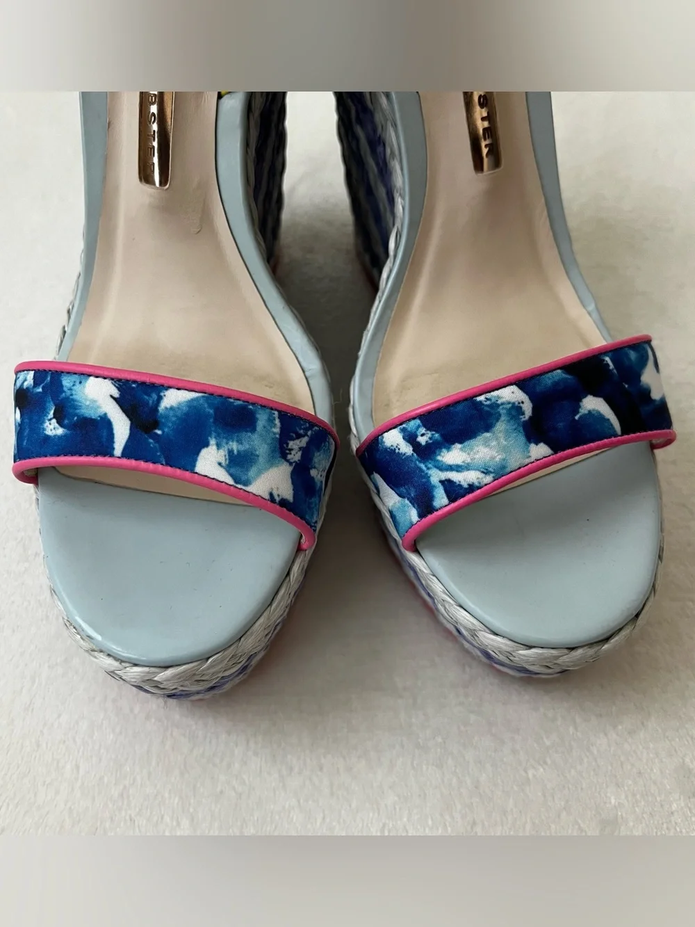 Sophia Webster Lucita Oceana Multicolor Espadrille Wedge Sandals Size 38.5